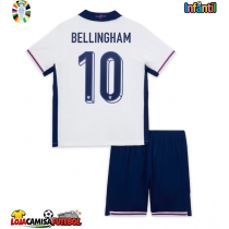 Camisa de Futebol Inglaterra Jude Bellingham #10 Equipamento Principal Infantil Europeu 2024 Manga Curta (+ Calças curtas)